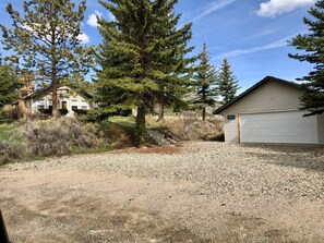 Driveway fits 5 vehicles easily.