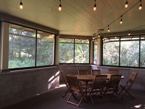 Back, screened-in porch