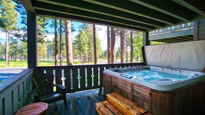 Private Spa is on lower deck off of Den.