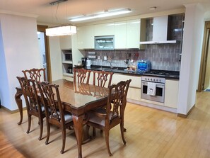 Dining area and kitchen