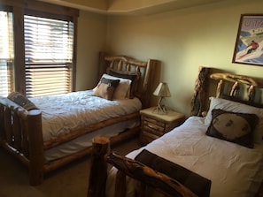 Two Twin beds in third bedroom