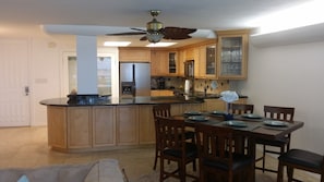 A fantastic, fully equipped kitchen with  new utensils and some new appliances.