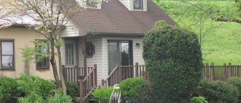 Entry to apartment is through the double doors