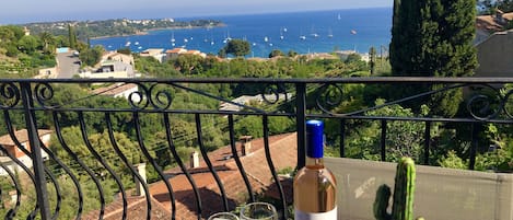 Vue de la table à manger de la terrasse