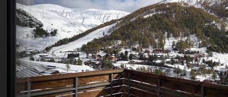 Vu du balcon au pieds des pistes