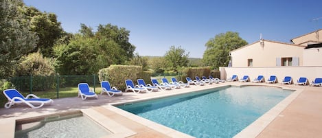 On a hot summer day, lounge by the pool and take in the beautiful sun.