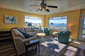 Cozy living room with amazing views