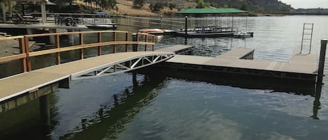 View from Deck of our shared boat ramp. (the one on the right).