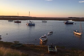 The Moorings, Wells-next-the-Sea: Dusk at Wells harbour