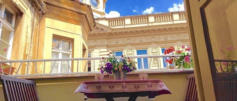 Private Balcony Overlooking The Historic Buildings