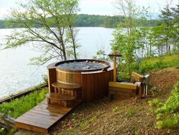 Private cedar hot tub