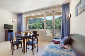 Sink into the cozy sofa after a day exploring the area.