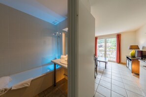 Get ready for your day in the bathroom.