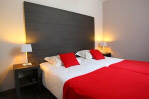 Drift to sleep in this plush bed.