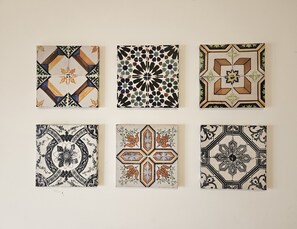 Set of paintings with traditional Portuguese tiles