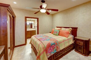 Comfy Queen size bed. 