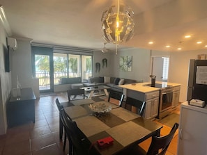 Living room and dining area