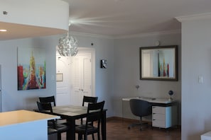Dining room and desk area