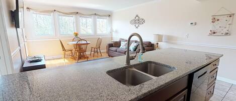 Large Central Granite Kitchen Island