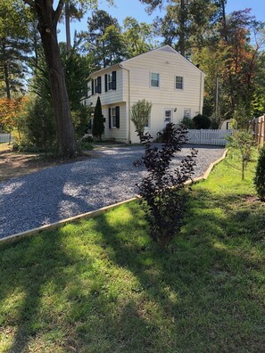 Private driveway to house .Easy in-out. No parking issues. Motion lights  too