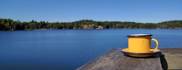 Crow Bay Cottage. Enjoy your morning coffee with a view.