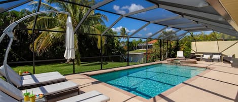 The pool deck is oversized