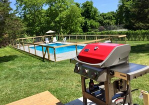 Keep an eye on the pool while grilling lunch