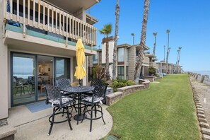 Enjoy a meal or sip on your coffee outside in the patio seating for 4