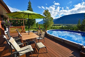 Looking south from the deck, hot tub & pool.