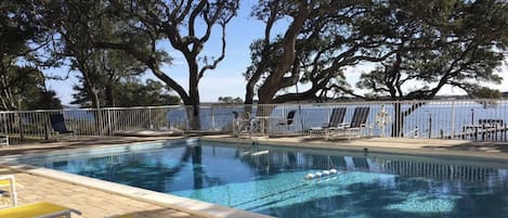 Pool overlooking the sound 