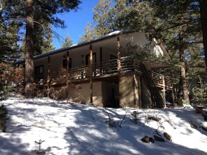 The cabin in winter.