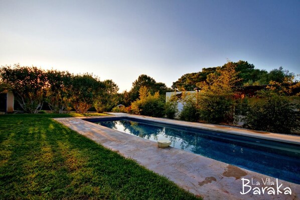 la piscine et le jardin
