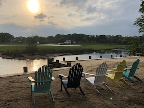 Creekfront view with seating