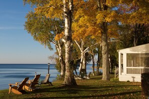 An autumn view of Lake Michigan from The Jolli-Lodge