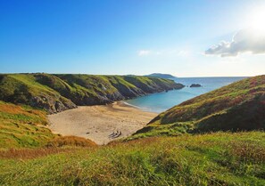 A hidden, sandy beach less than a mile away