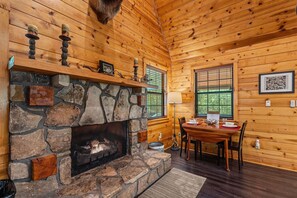 Indoors, Fireplace, Hardwood, Stained Wood, Chair