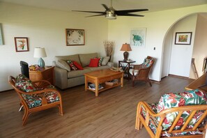 Living room with comfy sofa sleeper queen