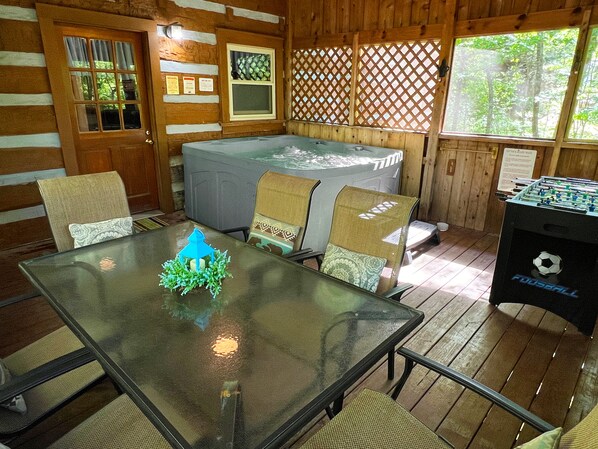Indoors, Furniture, Table, Hot Tub, Tub