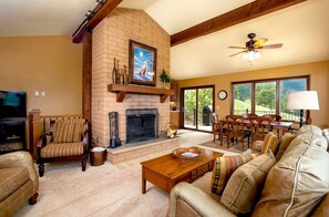 Living Room, Indoors, Room, Ceiling Fan, Furniture
