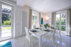 The dining area is very bight