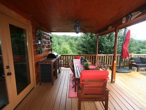 Outdoor covered table for 8 persons