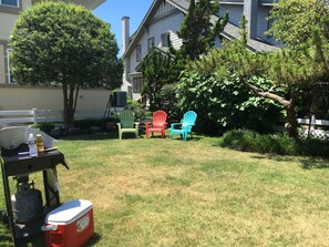 Nice backyard with gas grill