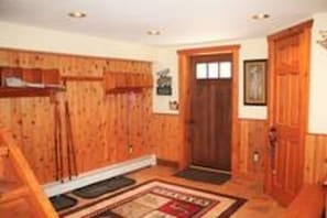 Mud Room as enter Log Cabin from driveway entrance door. Has keyless entry.