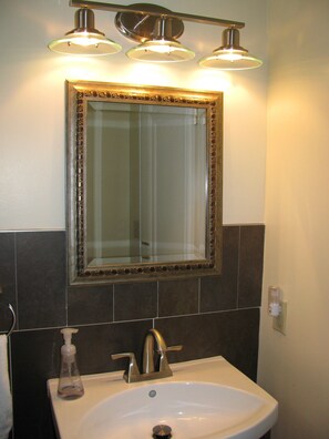 first floor half bath vanity