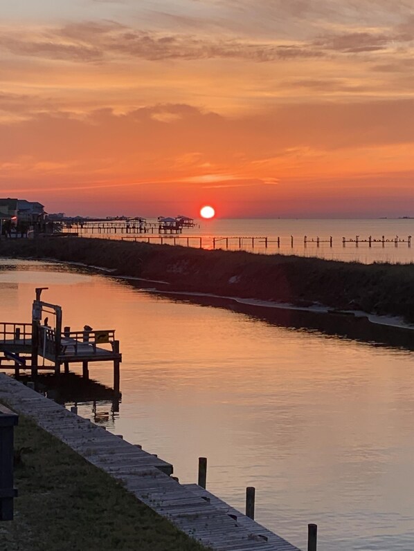 A beautiful sunset picture taken from the main deck.