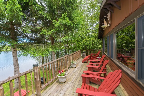 Deck on Moose Cabin over Lake Colby