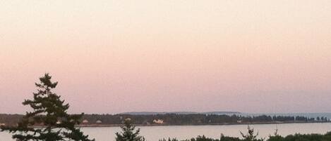 Moon rise from top deck.  John's Bay, Pemaquid Point, Monhegon Island.