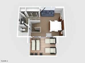 3D Floor Plan of the upstairs