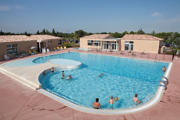 Take in gorgeous views while lounging around the on-site outdoor pool.