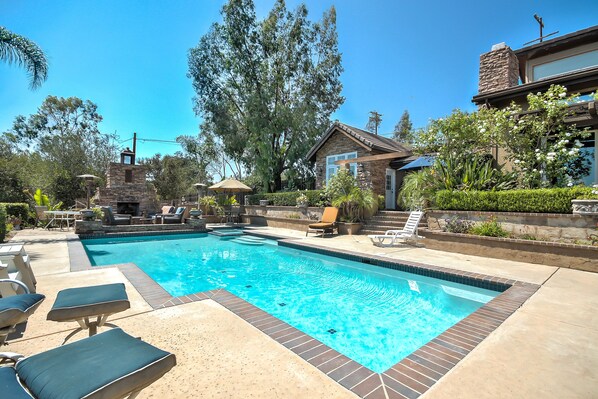 Pool / Spa and Large Outside Wood Burning Fireplace